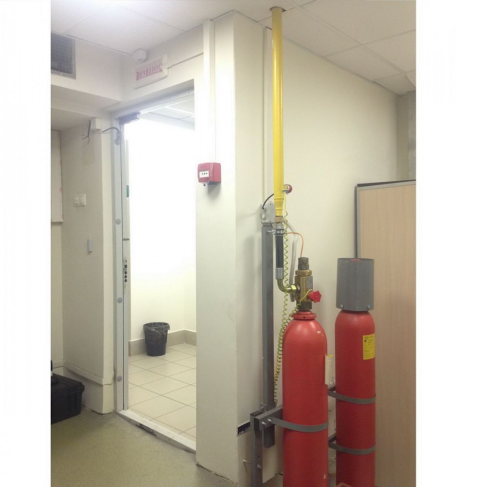 Монтаж автоматической установки газового пожаротушения в серверной банка
